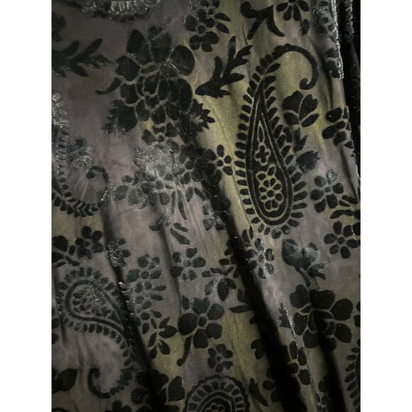 Karen Kane M Velvet Burnout Dress Black Green Purple Whimsygoth Witchy Glam - Picture 2 of 7